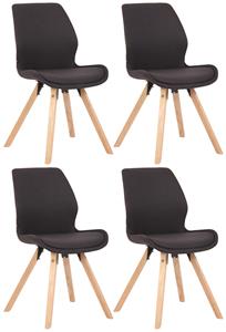 CLP 4er Set Stuhl Luna Stoff Schwarz
