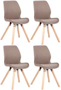 CLP 4er Set Stuhl Luna Stoff Taupe
