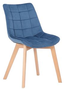 KantoormeubelenPlus Bezoekers - Eetkamerstoel Heinola Fluweel, Blauw