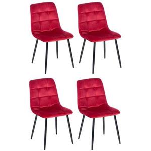 CLP 4er Set Esszimmerstühle Antibes Rot