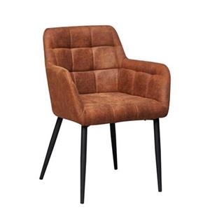 Livingfurn  Eetkamerstoel Bronco Cognac - Stof - 64x62x85