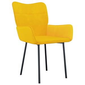 vidaxl Eetkamerstoelen 2 st fluweel geel