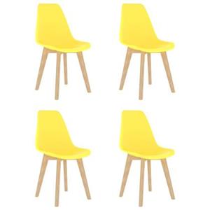 vidaxl Eetkamerstoelen 4 st kunststof geel