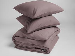 Yumeko Overtrekset percal mauve 200x220 + 2/60x70 100% biologisch en fairtrade katoen, percal geweven