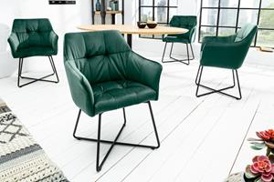 Invicta Interior Stoel Loft Fluweel Groen met Armleuning/41661