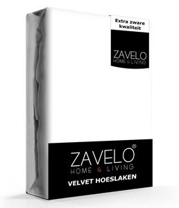 Zavelo Flanel Velvet Hoeslaken Wit-2-persoons (140x200 cm)