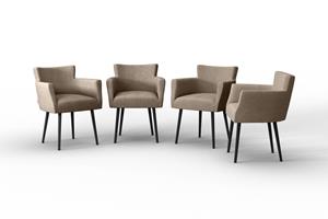 Set van 4 eetkamerstoelen Billie linnen | NADUVI Collection