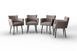 Set van 4 eetkamerstoelen Billie linnen | NADUVI Collection