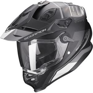 SCORPION ADF-9000 Air Desert Mat, Dual Sport motorhelm, Zwart-Zilver