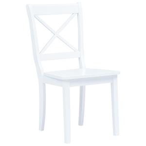Eetkamerstoelen 2 st massief rubberwood wit