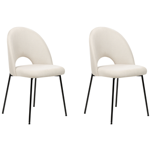 BELIANI Eetkamerstoel set van 2 fluweel beige COVELO