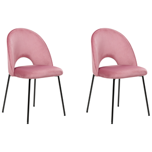 BELIANI Eetkamerstoel set van 2 fluweel roze COVELO