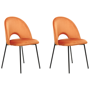 BELIANI Eetkamerstoel set van 2 fluweel oranje COVELO