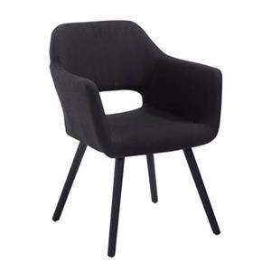 CLP Esszimmerstuhl Auckland Stoff Schwarz Schwarz