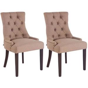 CLP 2er Set Esszimmerstuhl Aberdeen Stoff Antik Taupe
