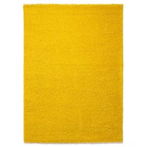 Tapeso Hoogpolig vloerkleed shaggy Trend effen - geel - 80x150 cm -