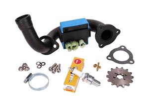 101 Octane Opvoerkit / Opvoerset (ontgrens set) Premium / zwarter bocht voor Derbi Senda, Aprilia RX 50, SX 50, Gilera RCR, SMT 2018- (Euro4)