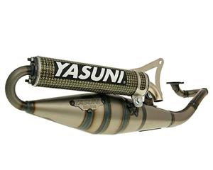 Yasuni Uitlaat  Scooter Z geel Carbon voor Minarelli horizontaal