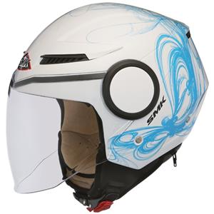 Smk Open helm  STREEM Blauw/Wit, Maat L
