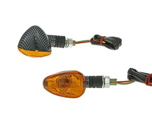 Vparts Knipperlicht Set M10 Carbon-Look Doozy orange, kort