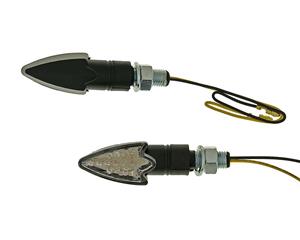 Vparts Knipperlicht Set M10 LED zwart Arrow Helder glas