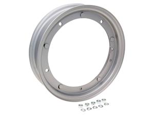 Velg / Felgenring 10 Velg 2.10x10 zilver voor Vespa PV, ET3, PK, S, XL, XL2, 125, GT, Sprint, PE, Lusso, T5, LML Star, Deluxe uvm.