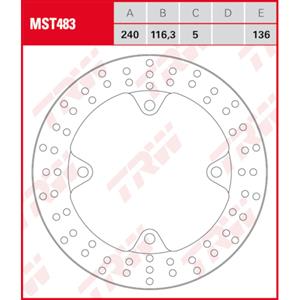 TRW Remschijf, voor de moto, MST483