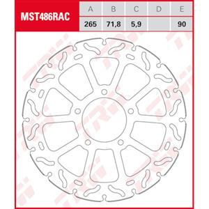 TRW Remschijf, voor de moto, MST486RAC