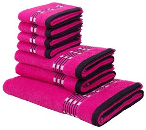 My Home Handtuch Set Jonnie, Set, 7 tlg., Walkfrottee, Handtücher aus 100% Baumwolle, Handtuchset mit gemusterter Bordüre