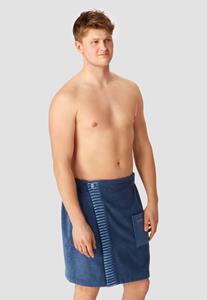 Schiesser Kilt "Saunakilt Rom für Herren aus saugstarkem Baumwoll-Frottier", mit Streifen-Akzent und Logostickerei