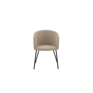 Hioshop Berit eetkamerstoel met armleuningen beige.