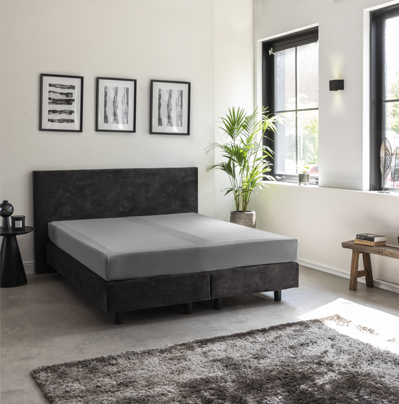 Presence Jersey Egyptisch Katoen Hoeslaken - Grijs - 140x200 cm - Grijs - - 
