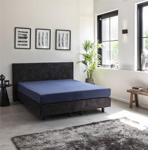 Jersey Egyptisch Katoen Hoeslaken - Navy - 100x200 cm - Blauw - Presence - 