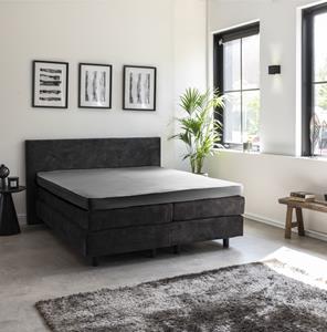 Jersey Egyptisch Katoen Topper Hoeslaken - Grijs - 140x200 cm - Grijs - Presence - 