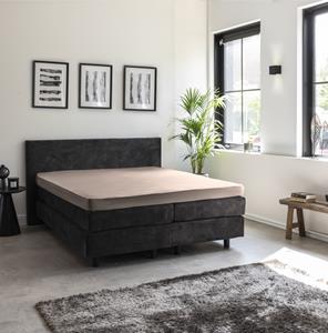 Jersey Egyptisch Katoen Topper Hoeslaken - Taupe - 180x200 cm - Taupe - Presence - 