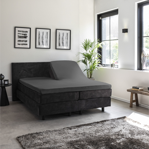 Jersey Egyptisch Katoen Splittopper Hoeslaken - Antraciet - 180x200 cm - Antraciet - Presence - 