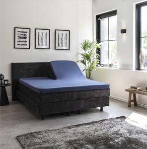 Jersey Egyptisch Katoen Splittopper Hoeslaken - Navy - 180x200 cm - Blauw - Presence - 