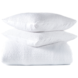 Van Morgen Overtrekset percal katoen white woven 240x220cm + 2/60x70cm
