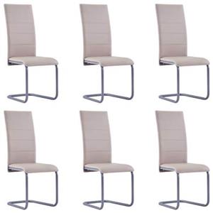 VidaXL Eetkamerstoelen 6 st kunstleer cappuccino