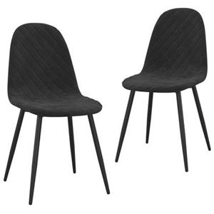 VidaXL Eetkamerstoelen 2 st fluweel zwart