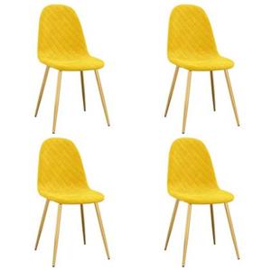VidaXL Eetkamerstoelen 4 st fluweel mosterdgeel