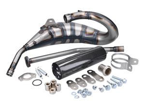Yasuni Uitlaat  Cross Carbon-Look voor Aprilia RX, SX, Derbi R, SM, Gilera RCR, SMT 50cc 2T EBE, EBS, D50B0 Motor