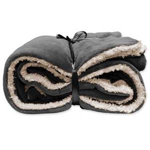 Unique Living | Lars coral fleece|suede plaid 150x200cm dark grey