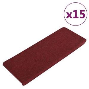 VidaXL Trapmatten zelfklevend 15 st 65x28 cm rood