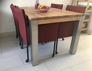 ShopX Leren eetkamerstoel more, rood leer, rode keukenstoelen