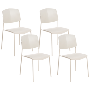 BELIANI Eetkamerstoel set van 4 kunststof beige ASTORIA