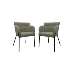HSM Collection HSM - Eetkamerstoel Luca Set van 2 - 57x60x81 - Lichtgrijs|zwart -