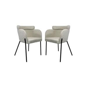 HSM Collection HSM - Eetkamerstoel Luca Set van 2 - 57x60x81 - Wit|zwart -