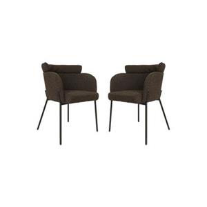 HSM Collection HSM - Eetkamerstoel Luca Set van 2 - 57x60x81 - Espresso|zwart -