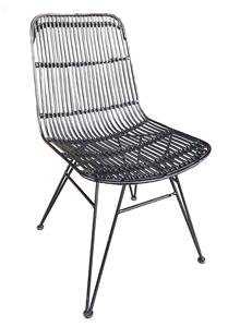 Industrielemeubelshop Stoel Brix rotan zwart